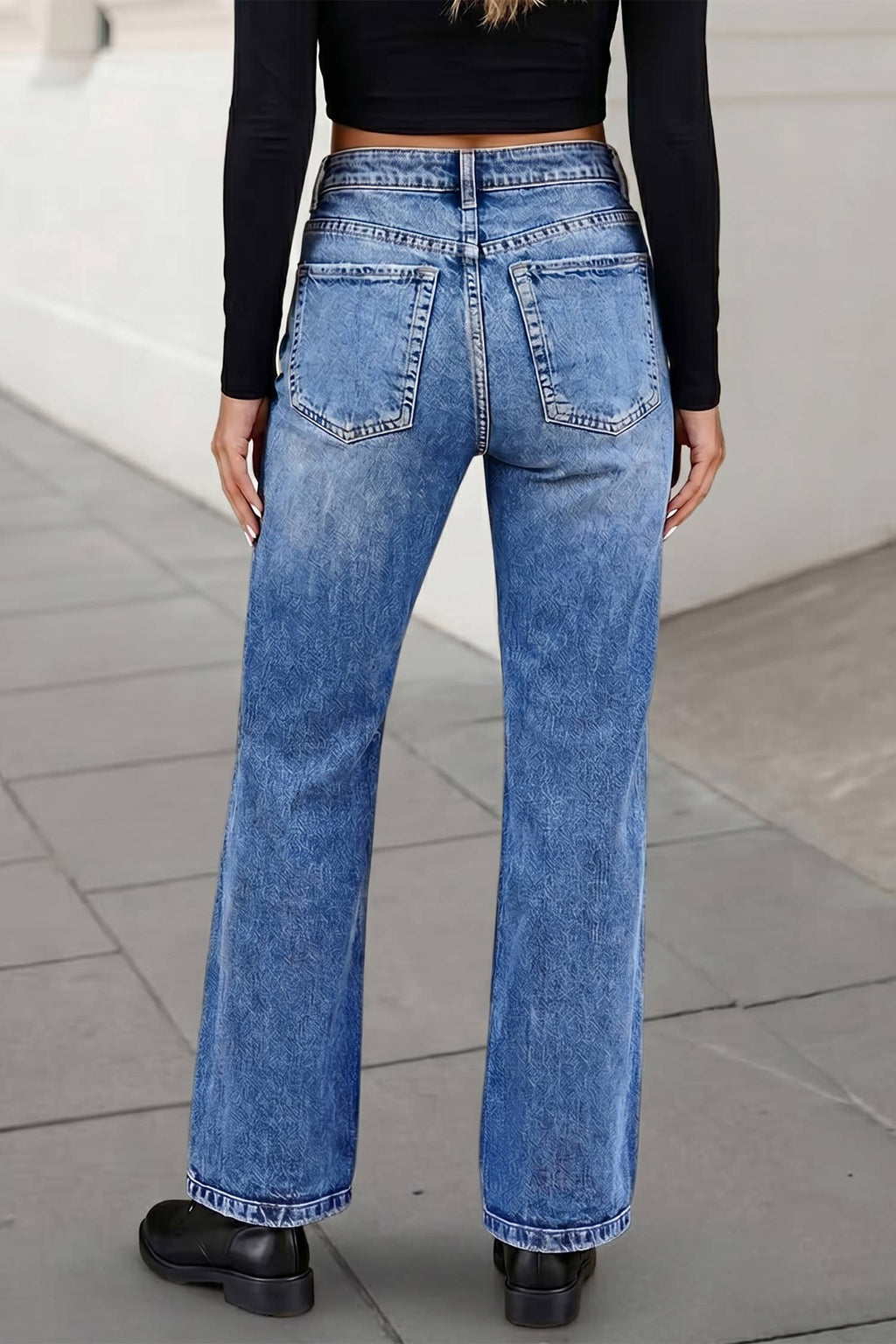 Acid Washed Straight Leg Slim Jeans | 4-16: Ashleigh Blue / 4