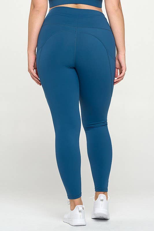 Buttery Soft Activewear Leggings with Pockets Plus Size: Black / 3XL