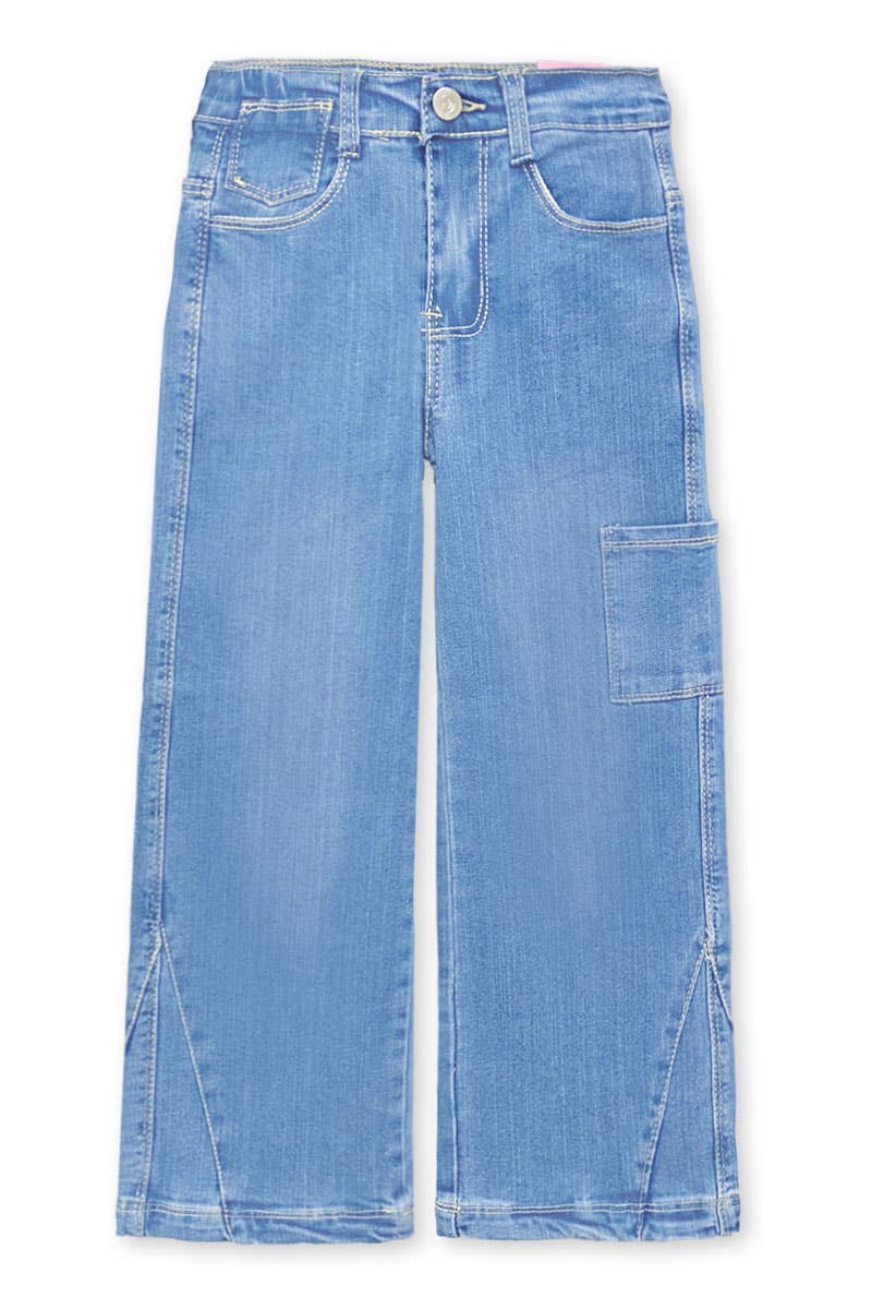 GDP-24-89181A Girl's Relax Fit Jeans W/ Cell Pocket: Dark Denim / 6