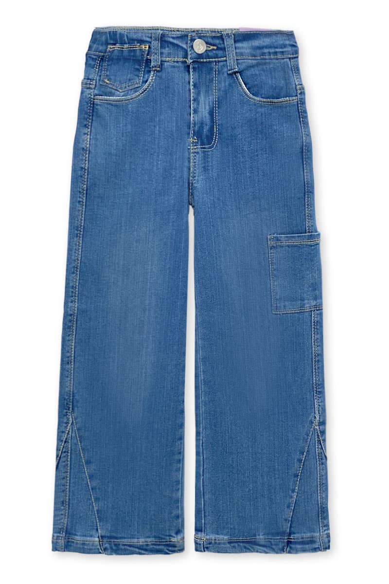 GDP-24-89181A Girl's Relax Fit Jeans W/ Cell Pocket: Dark Denim / 6