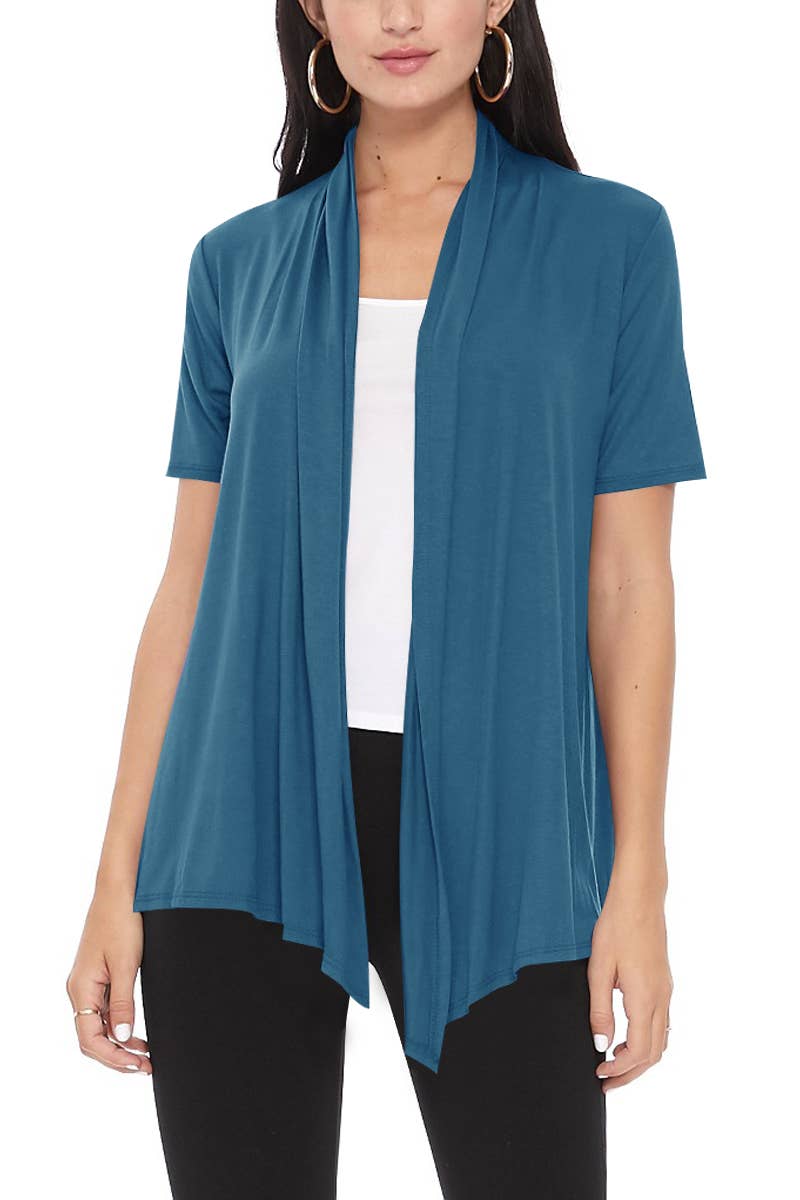 Women's Loose Fit Office Wear Solid Cardigan: Black / Small