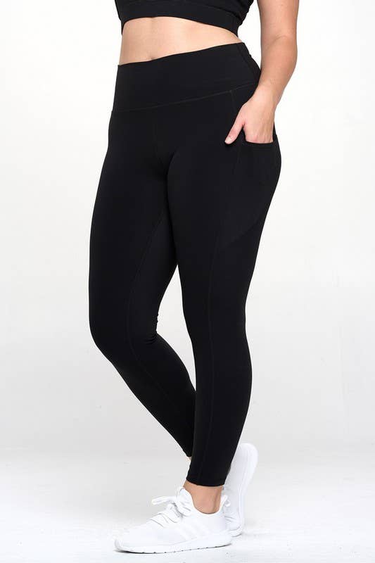 Buttery Soft Activewear Leggings with Pockets- XL only: Black / XL