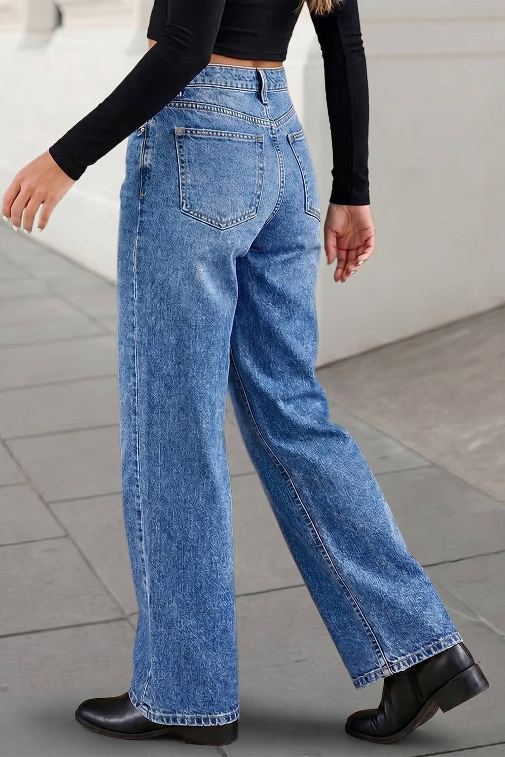 Acid Washed Straight Leg Slim Jeans | 4-16: Ashleigh Blue / 4