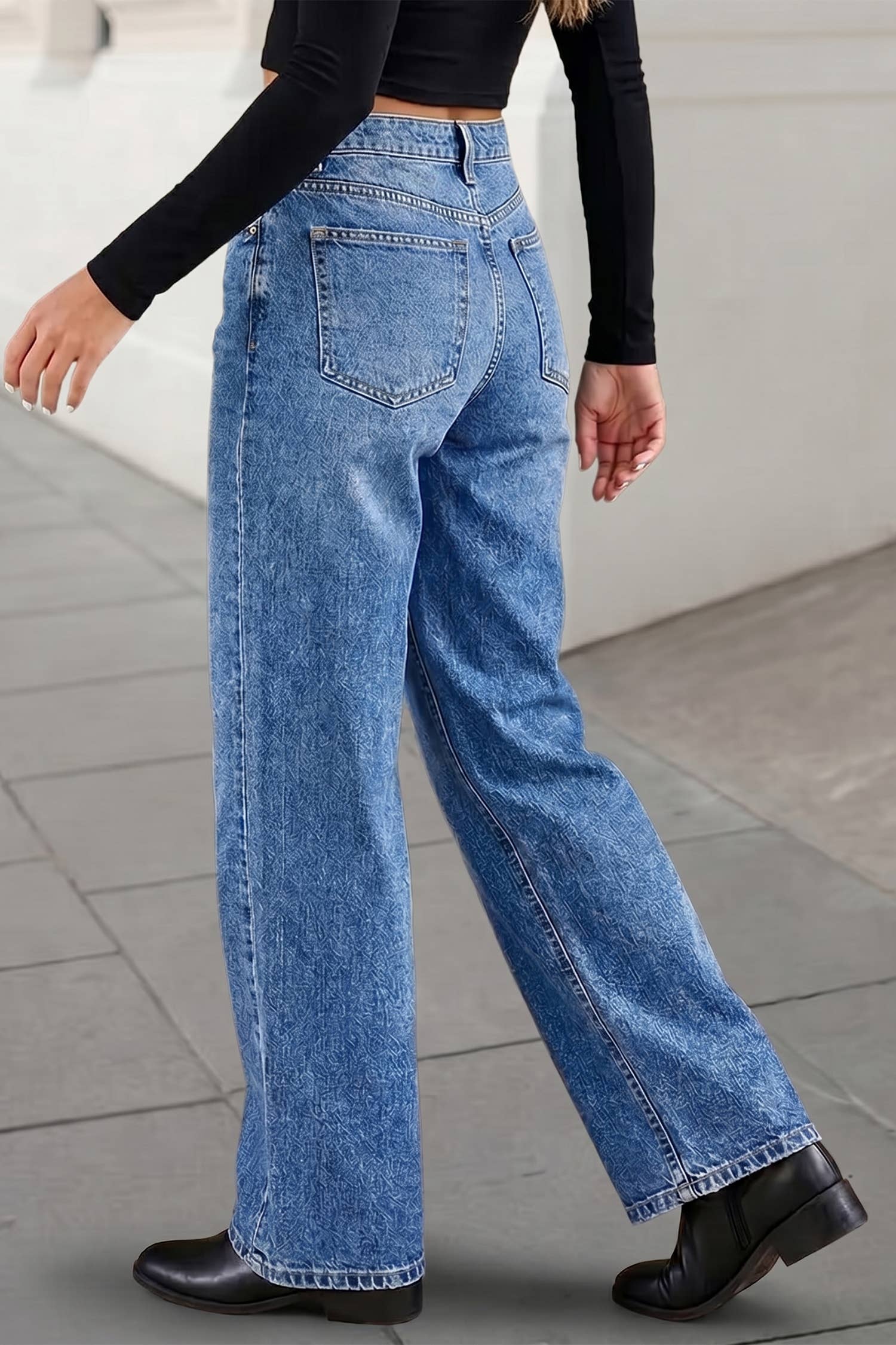 Acid Washed Straight Leg Slim Jeans | 4-16: Ashleigh Blue / 4