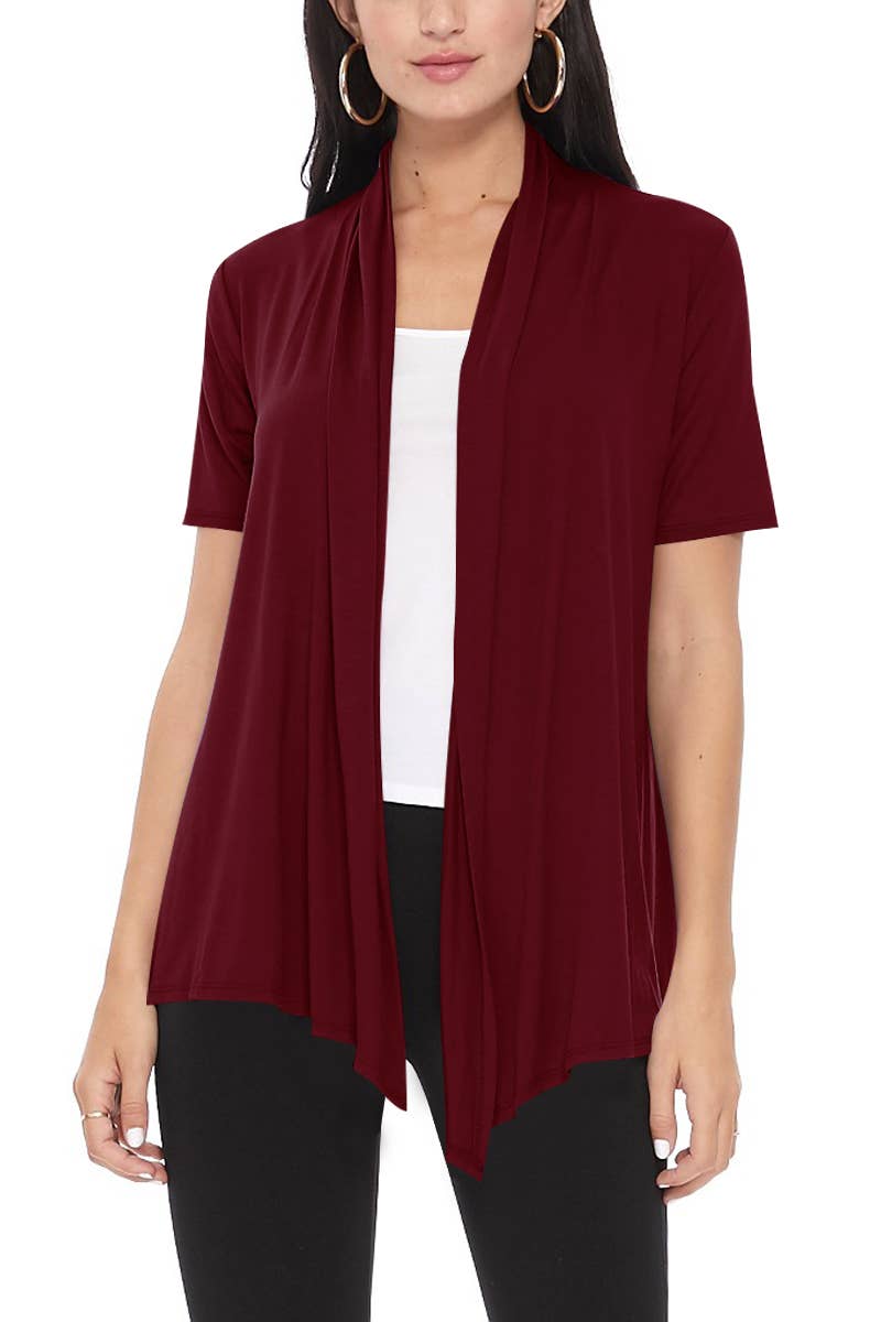 Women's Loose Fit Office Wear Solid Cardigan: Hot Pink / 3XL