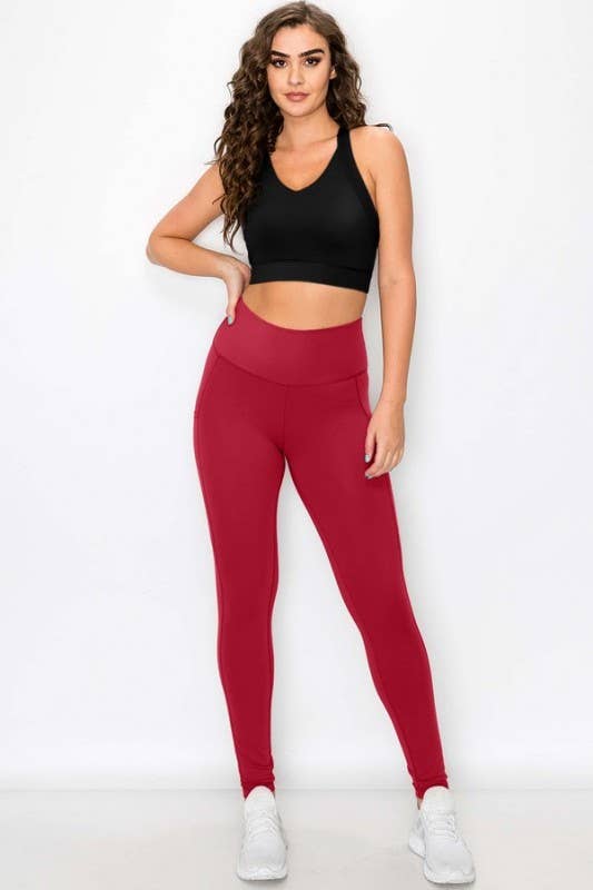 Buttery Soft Activewear Leggings with Pockets 993: Black / S