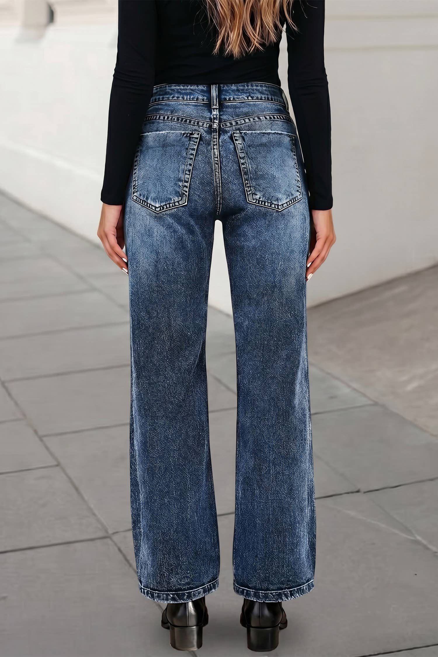 Acid Washed Straight Leg Slim Jeans | 4-16: Ashleigh Blue / 14
