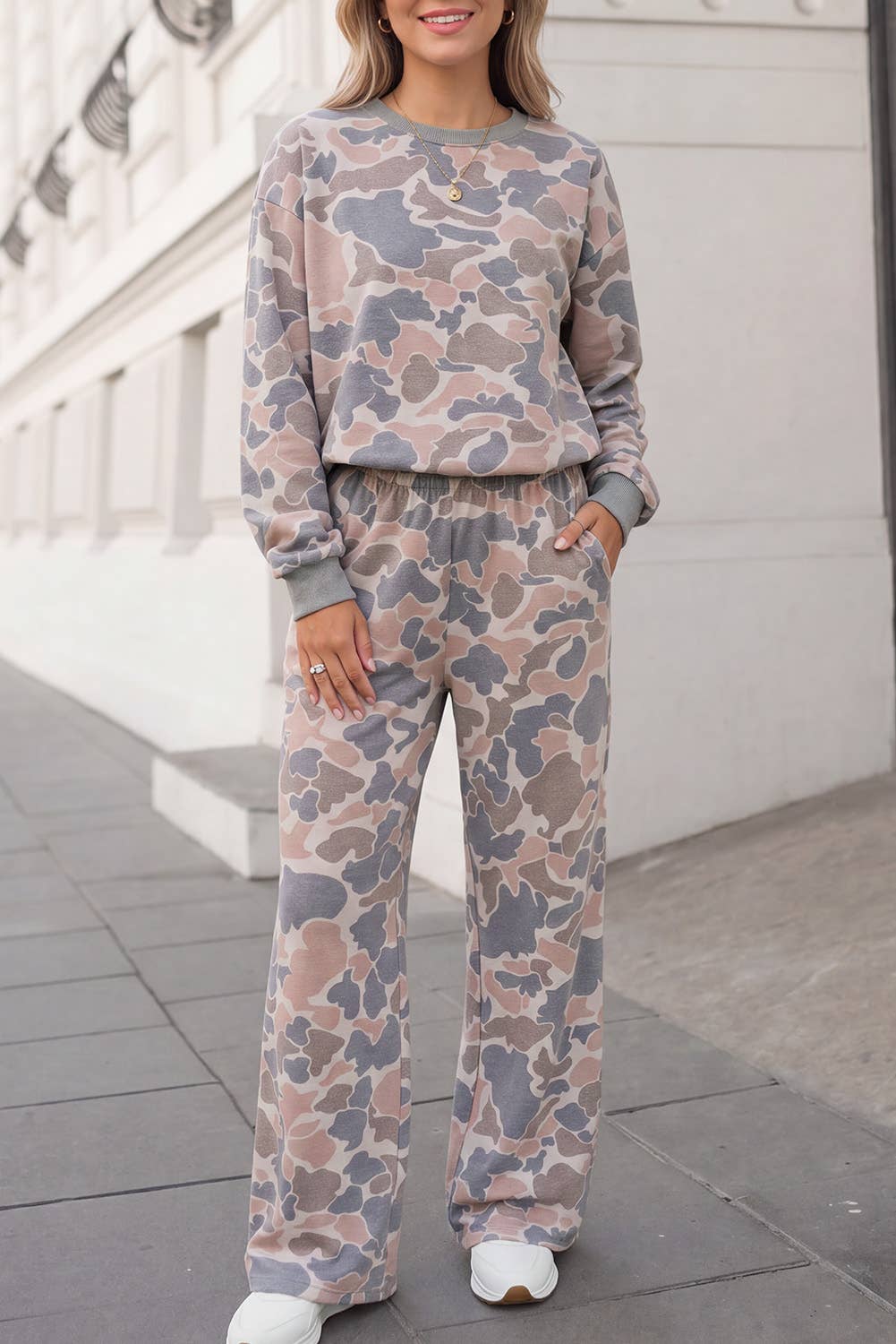 Camo Long Sleeve 2pcs Pants Set | S-XL Plus 1X-4X: Multicolour / 4X