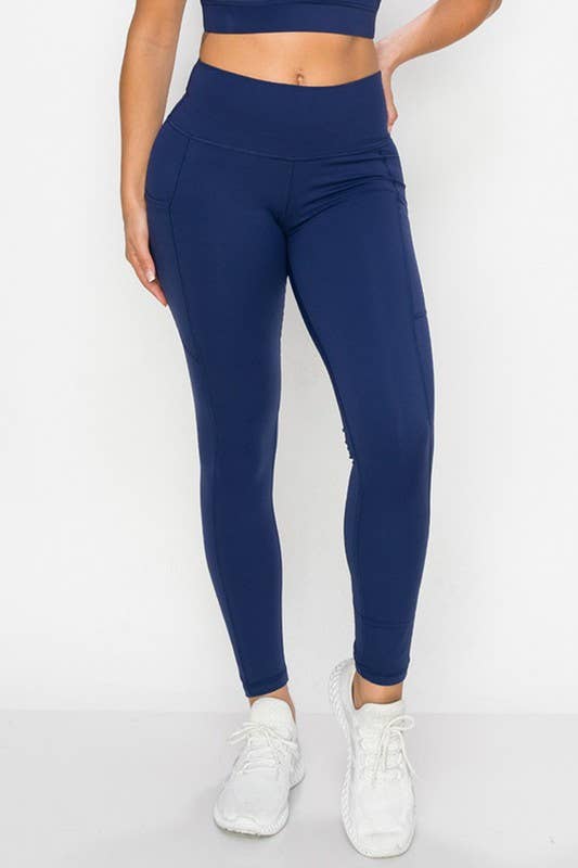 Buttery Soft Activewear Leggings with Pockets 993: Black / S