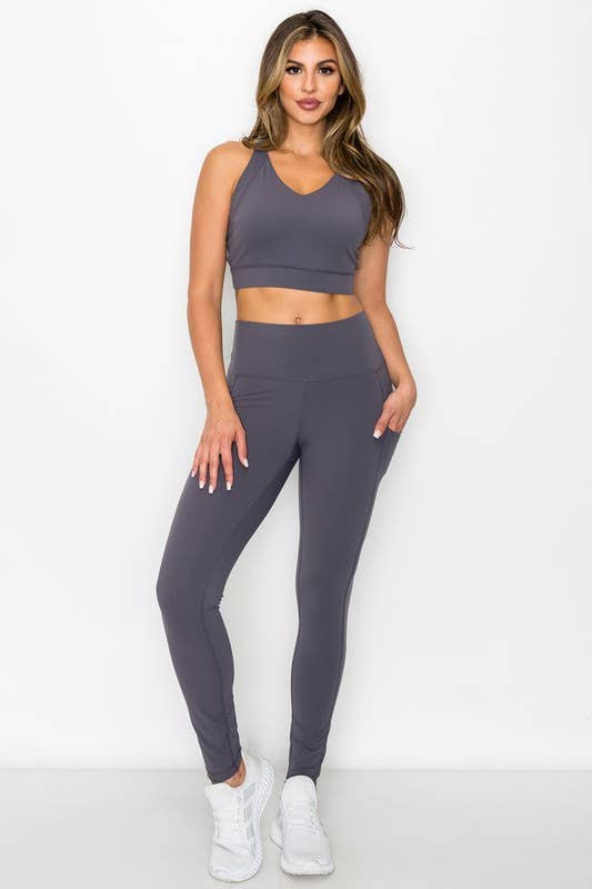 Buttery Soft Activewear Leggings with Pockets 993: Black / S