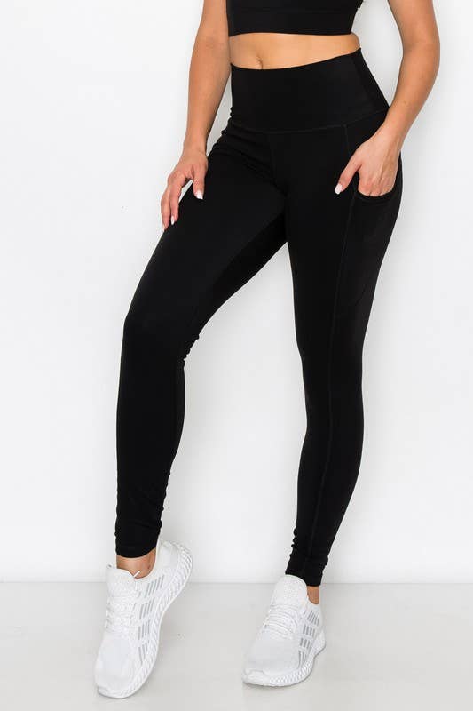 Buttery Soft Activewear Leggings with Pockets 993: Black / S