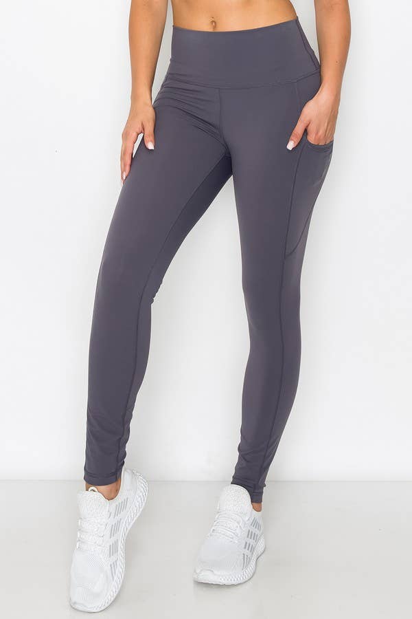 Buttery Soft Activewear Leggings with Pockets - L only: Black / L
