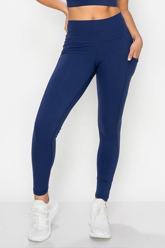 Buttery Soft Activewear Leggings with Pockets 993: Black / S
