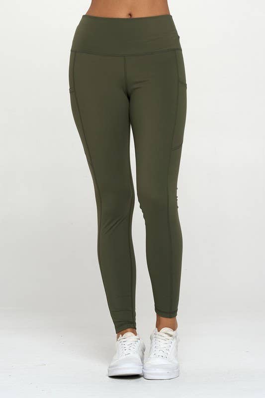 Buttery Soft Activewear Leggings with Pockets 993: Black / S