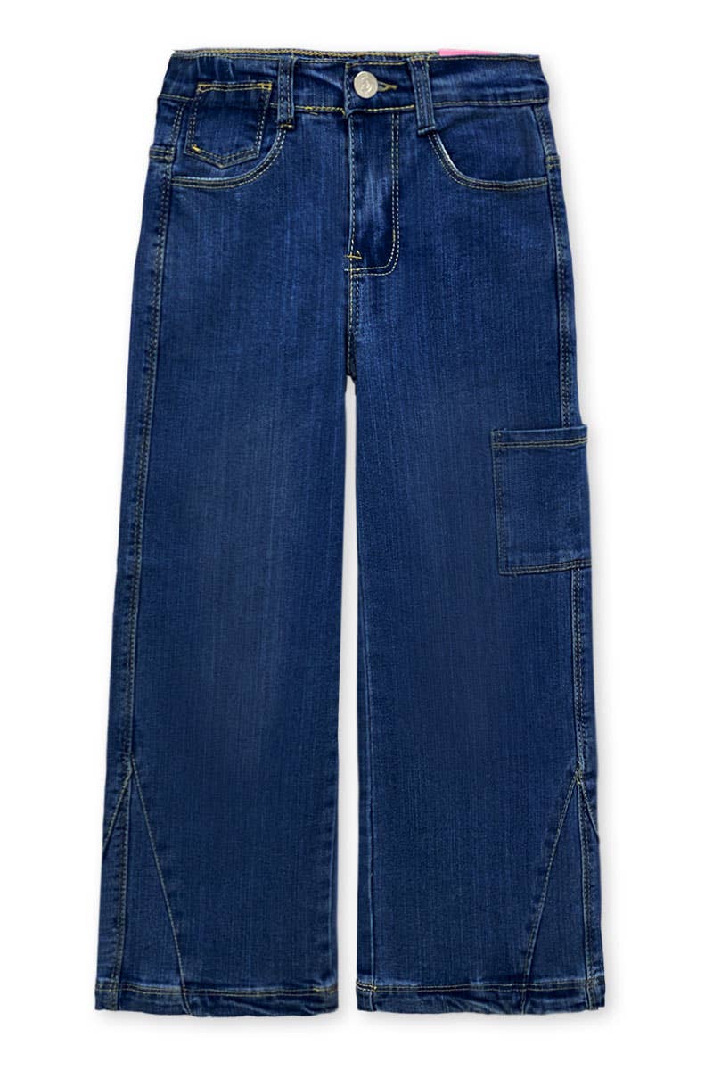 GDP-24-89181A Girl's Relax Fit Jeans W/ Cell Pocket: Dark Denim / 6