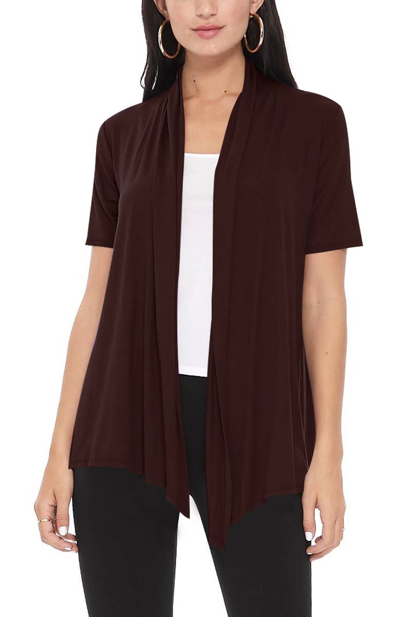 Women's Loose Fit Office Wear Solid Cardigan: Black / Small