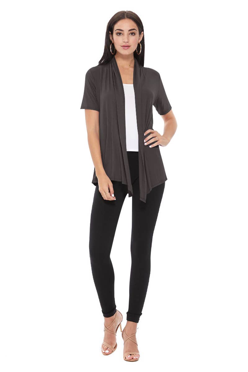 Women's Loose Fit Office Wear Solid Cardigan: Black / X-Large