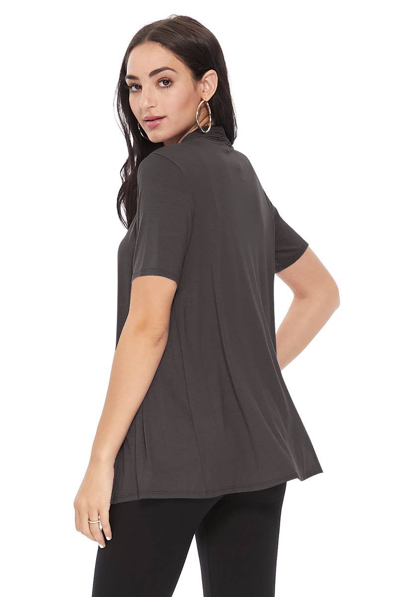 Women's Loose Fit Office Wear Solid Cardigan: Black / Small