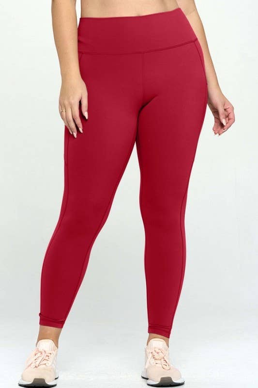 Buttery Soft Activewear Leggings with Pockets Plus Size: Black / 3XL