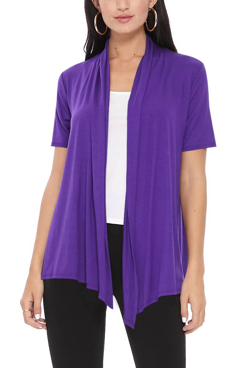 Women's Loose Fit Office Wear Solid Cardigan: Black / X-Large