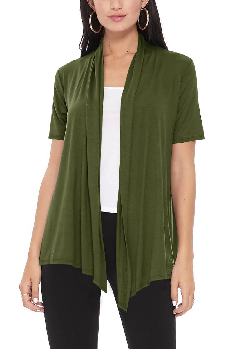 Women's Loose Fit Office Wear Solid Cardigan: Red / Small