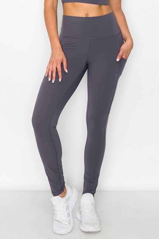 Buttery Soft Activewear Leggings with Pockets 993: Black / S