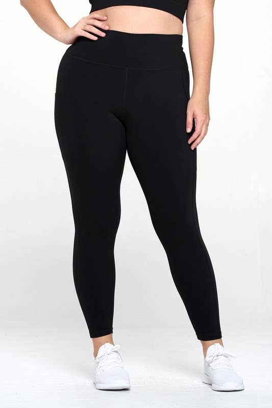 Buttery Soft Activewear Leggings with Pockets- XL only: Black / XL