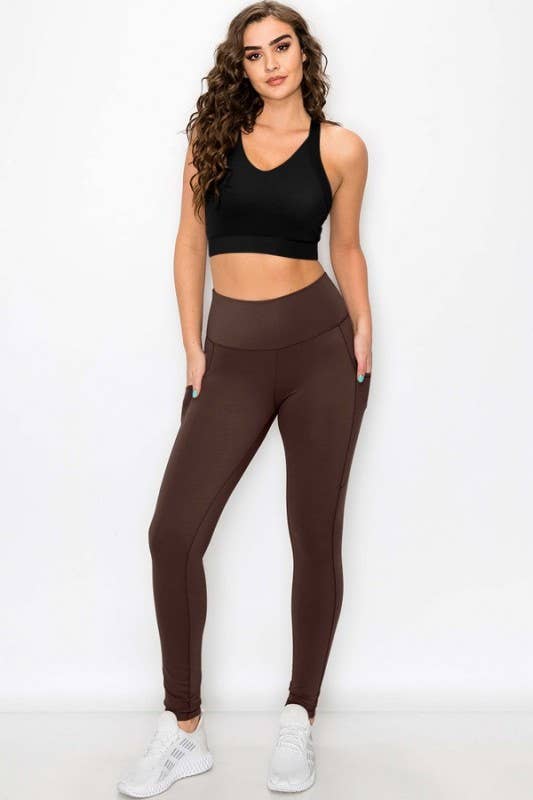 Buttery Soft Activewear Leggings with Pockets 993: Black / M