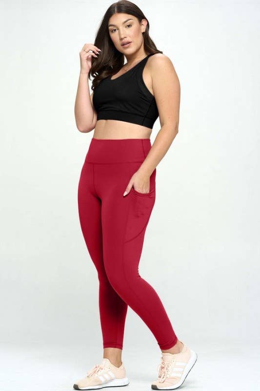 Buttery Soft Activewear Leggings with Pockets Plus Size: Black / 3XL