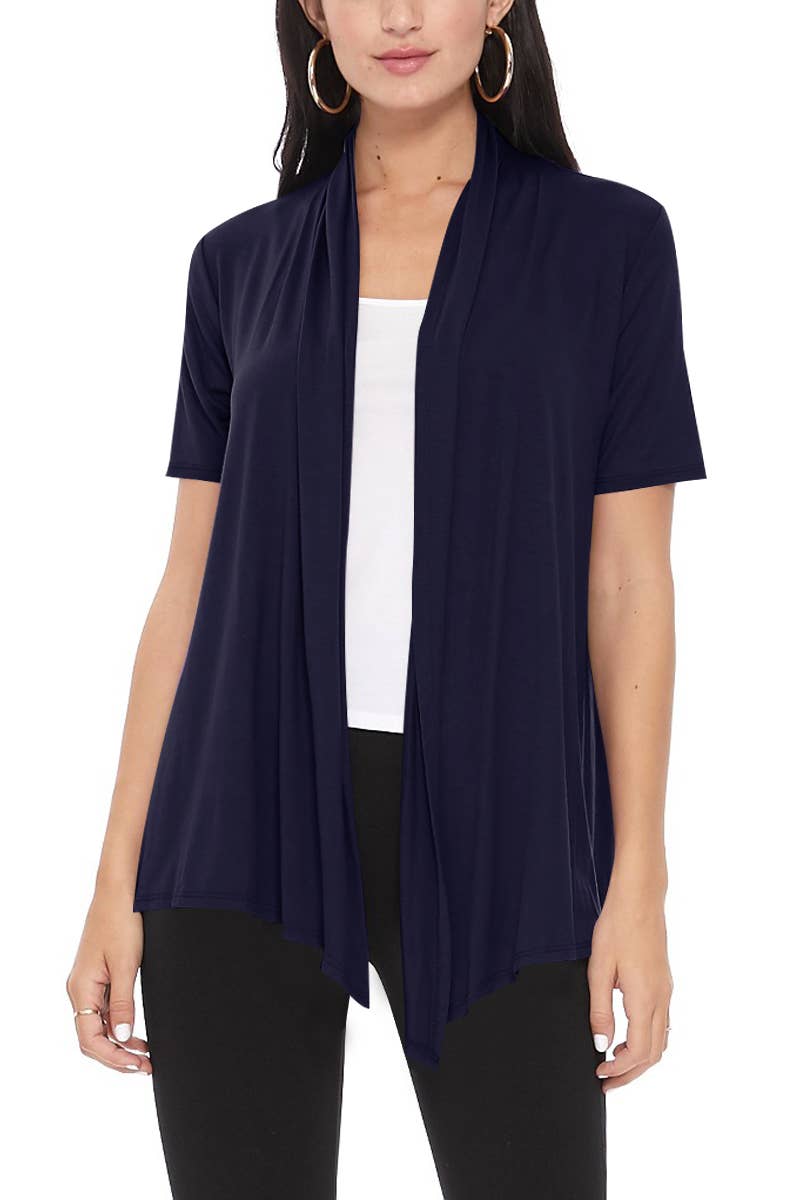 Women's Loose Fit Office Wear Solid Cardigan: Black / Small