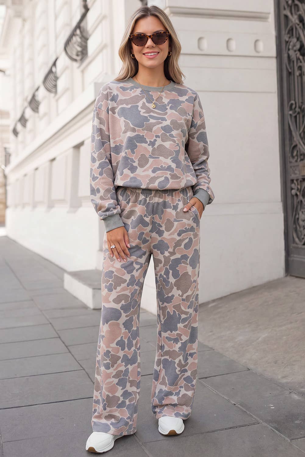 Camo Long Sleeve 2pcs Pants Set | S-XL Plus 1X-4X: Multicolour / 2X